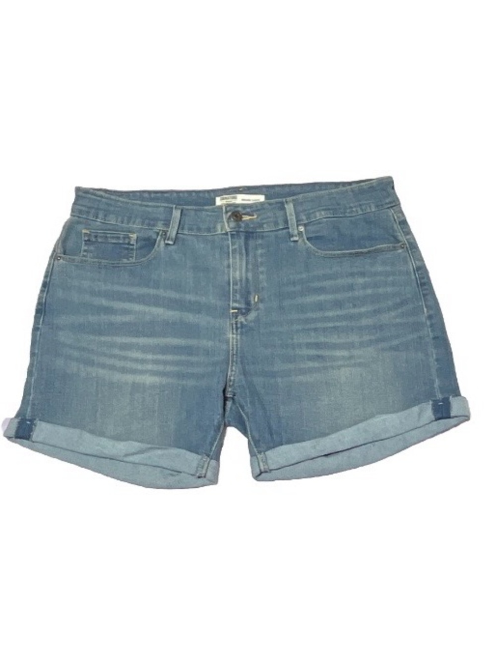 Signature by Levi Strauss Light Blue Cuffed Denim Shorts